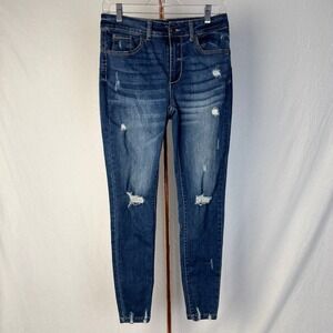 Butt Wax Jeans Distressed Dark Wash Denim Skinny Jeans Size 7/28‎